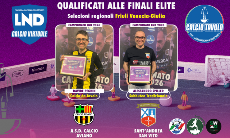 Calcio Tavolo: in Friuli Venezia-Giulia, Aviano e Sant’Andrea San Vito staccano il pass per l’Elite